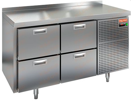 Холодильный стол HICOLD GN 22/TN, бок, 4 ящика (-2...+10°С)